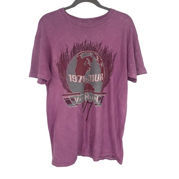 Officially Licensed Van Halen 1979 Tour T-Shirt Pink Acid Wash Large NWOT - Picture 6 of 6